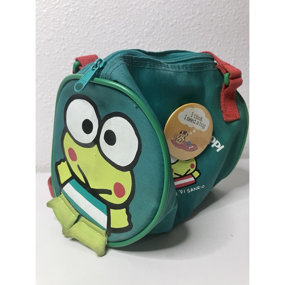 VTG Sanrio Keroppi Small Retro Crossbody Bag 1991 Collectible Rare Green Frog